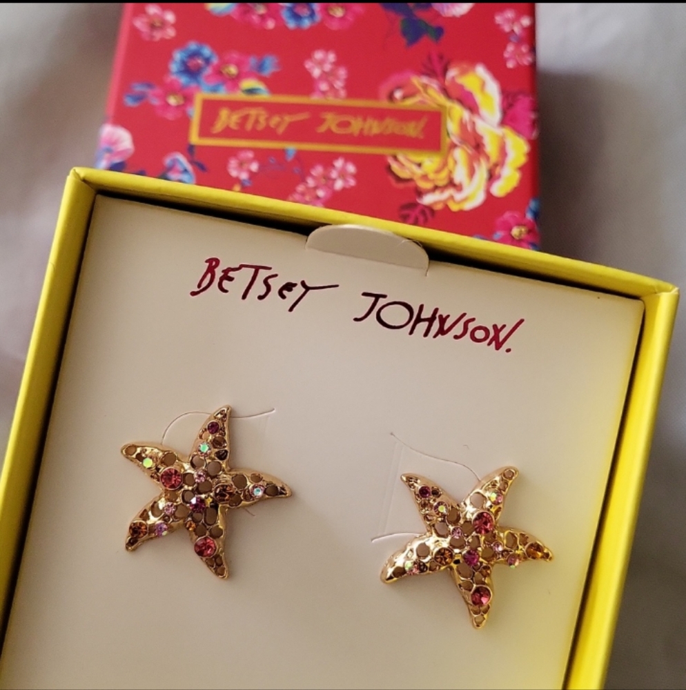 Betsey Johnson Beach Starfish Ocean Stud Earrings